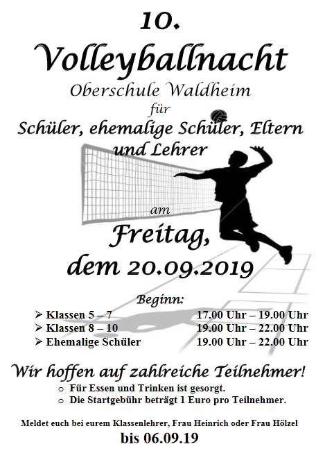 10. Volleyballnacht Flyer